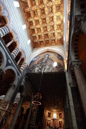 interior of the cathedral of Pisa, Tuscany, Italyの写真素材