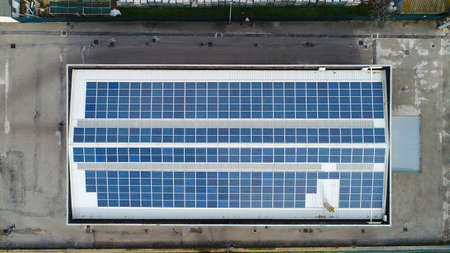 Industrial photovoltaic system on roof or roof.