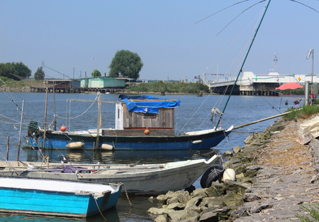 boat and fishing in the valleysの写真素材