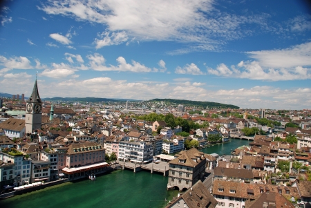 View of Zurich from the Cathedral の写真素材