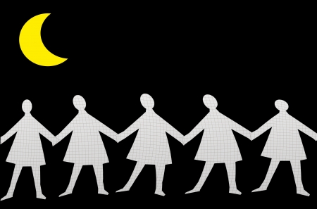 children make the circleの写真素材