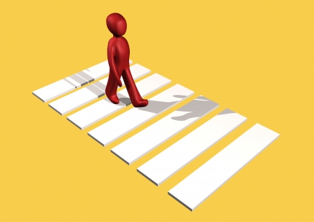 people on zebra crossings, crossing a roadの写真素材