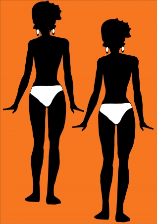 Models in various poses with various clothingの写真素材