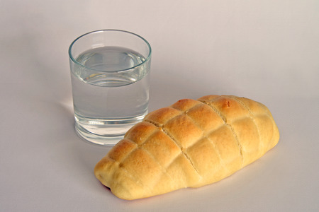 bread and water ready to eat and drink, primary foodの写真素材