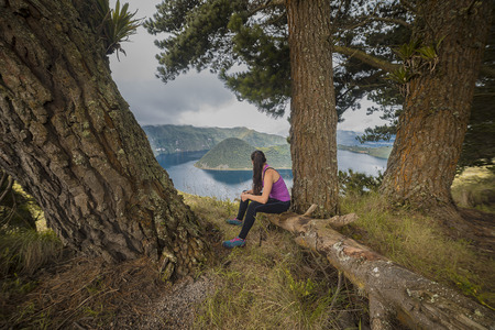 Taking a breakの写真素材