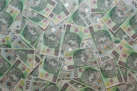 Full frame of 100 Polish Zloty  Front side の写真素材