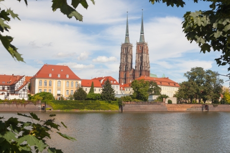 View at Cathedral Island and the Odra river. Wroclaw city. Poland. 17.10.2012の写真素材
