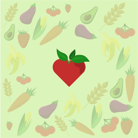 Health colorful vegetable pattern.のイラスト素材