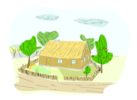 Brown house  のイラスト素材