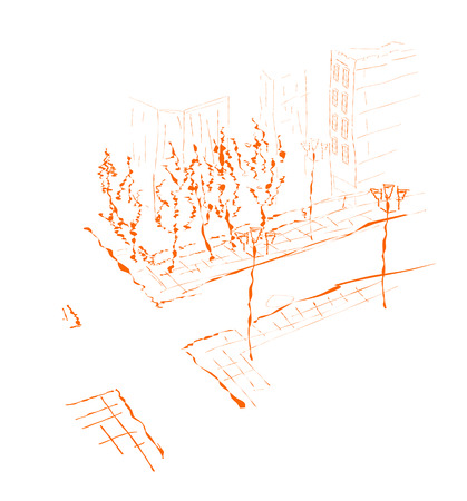 Suburb - modern vector illustration  のイラスト素材