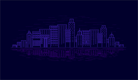 City at nightのイラスト素材