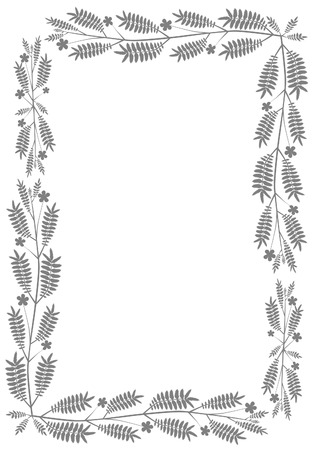 Floral gray border.のイラスト素材