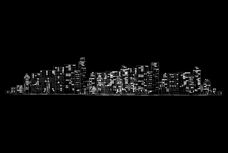 city ??at nightのイラスト素材