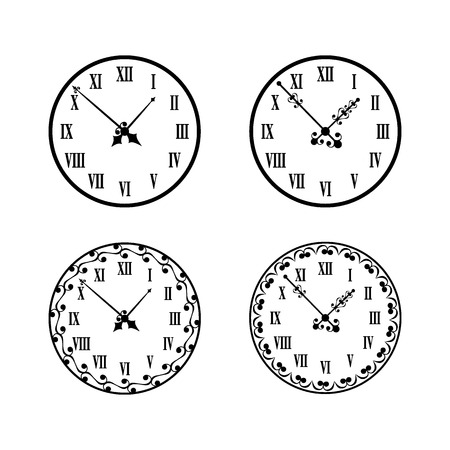 Set of different clock facesのイラスト素材