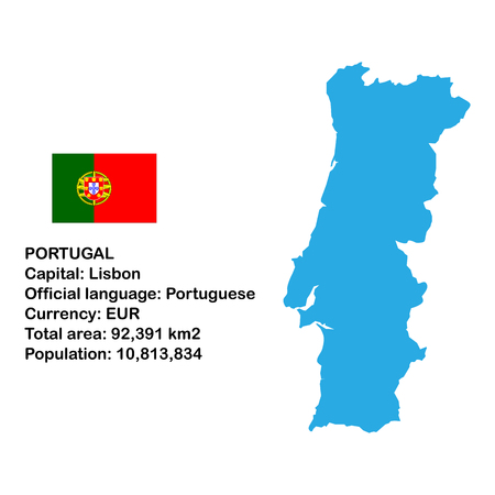 Map of Portugal with flagのイラスト素材