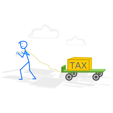 Tax time and taxpayer finance conceptのイラスト素材