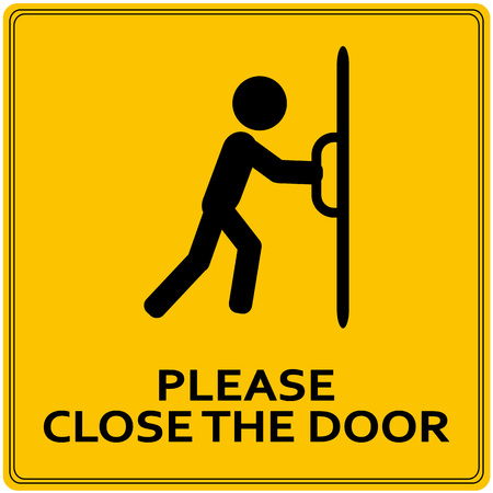 Close the door sign. Keep this door closed signのイラスト素材