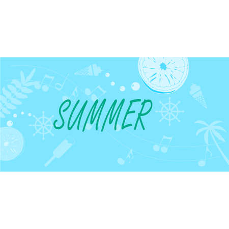 Summer background layout banners design. Horizontal poster, greeting card, header for websiteのイラスト素材