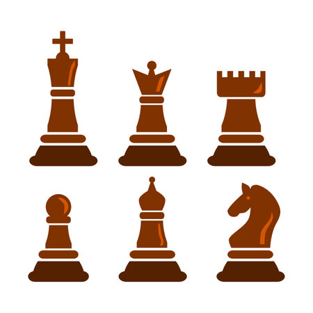 Set of chess pieces on a white background. Vector illustration. EPS 10のイラスト素材