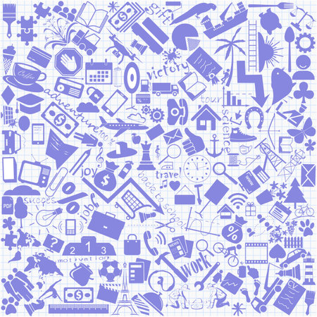 Seamless pattern with travel icons. Vector illustration for your designのイラスト素材