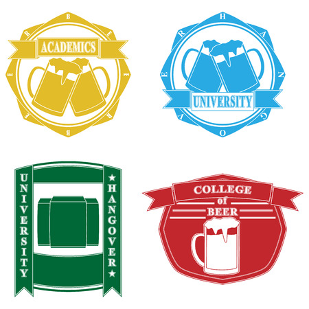 Funny college emblemsのイラスト素材