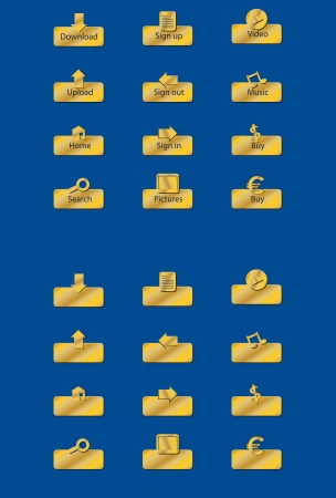 Gold web buttonsのイラスト素材