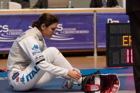 Fencing Cup Torino 2013 woman foil championshipのeditorial素材