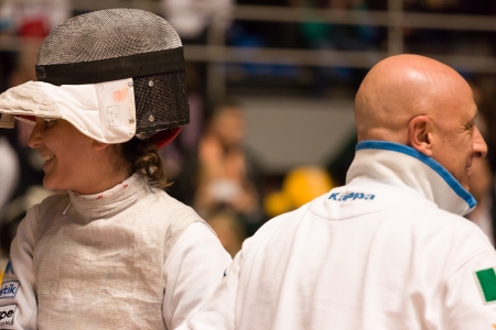 Fencing Cup Torino 2013 woman foil championshipのeditorial素材