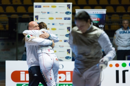 Fencing Cup Torino 2013 woman foil championship winner Arianna Errigoのeditorial素材