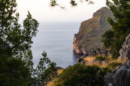 Beautiful view of blue hour in Cala Tuent, Majorca, Spain