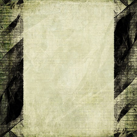 Aged paper with grunge black frame textured background の写真素材