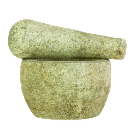 Stone Pestle and Mortar Isolated with clipping Pathの写真素材