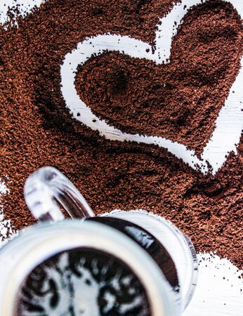 close-up coffee heartの写真素材