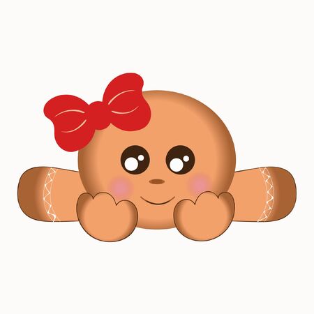 Gingerbread kawaii vector. Christmas cookies illustrationのイラスト素材