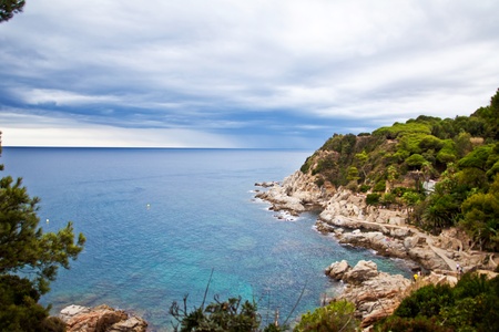 Coastline at the Lloret de Mar. Costa Brava, Catalonia, Spainの写真素材