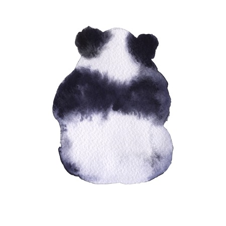 Bear the panda. Isolated on white background. Watercolor illustration.の写真素材