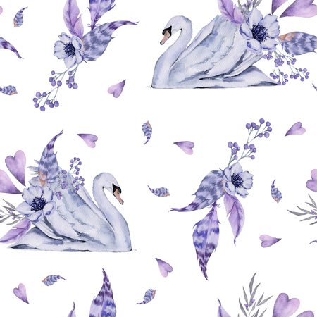 Background wedding. Seamless pattern. Watercolor illustrationの写真素材