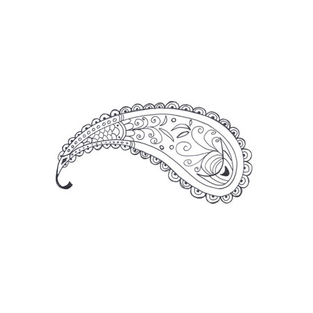 Indian paisley pattern. Isolated on a white background.の写真素材
