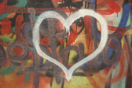 painted heartの写真素材