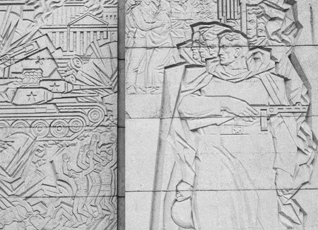 great statue in memory of fallen soldiers in war, honor the courageのeditorial素材