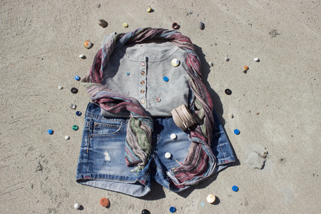 Women's fashionable clothing and jewelry for herの写真素材