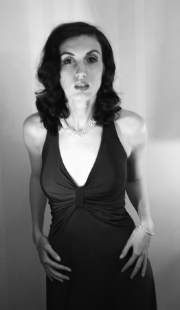 portrait of a beautiful girl in the image celebrity movie star old Hollywood past makeup beauty fashion styleの写真素材