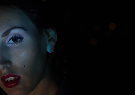 portrait of a beautiful girl in the image celebrity movie star old Hollywood past makeup beauty fashion styleの写真素材