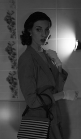 portrait of a beautiful girl in the image celebrity movie star old Hollywood past makeup beauty fashion styleの写真素材