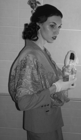 portrait of a beautiful girl in the image celebrity movie star old Hollywood past makeup beauty fashion styleの写真素材