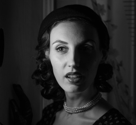 portrait of a beautiful girl in the image celebrity movie star old Hollywood past makeup beauty fashion styleの写真素材