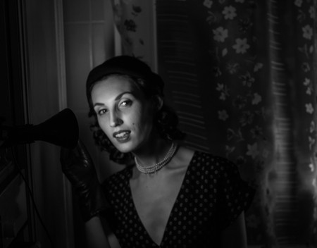 portrait of a beautiful girl in the image celebrity movie star old Hollywood past makeup beauty...