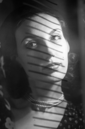 portrait of a beautiful girl in the image celebrity movie star old Hollywood past makeup beauty fashion styleの写真素材