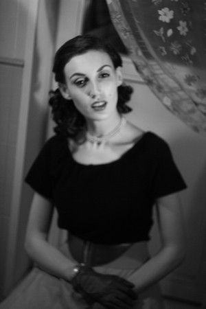 portrait of a beautiful girl in the image celebrity movie star old Hollywood past makeup beauty fashion styleの写真素材