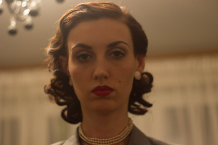portrait of a beautiful girl in the image celebrity movie star old Hollywood past makeup beauty...